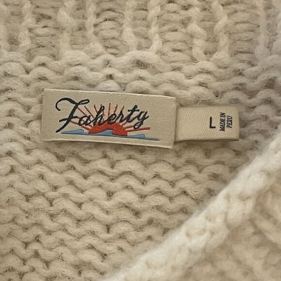 Faherty Polly Alpaca Sweater in Winter White large - Picture 11 of 12